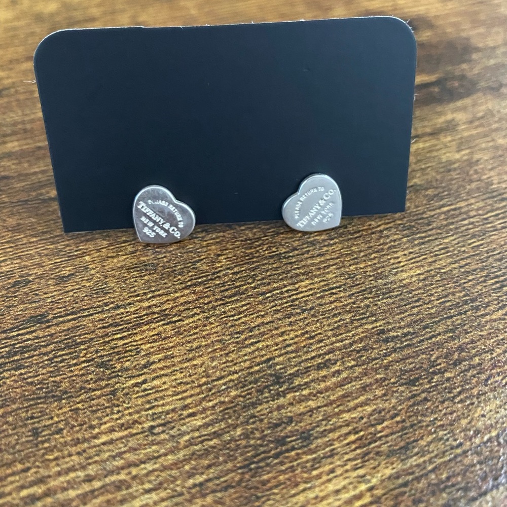 Return to Tiffany Heart Tag Stud Earrings-Retired